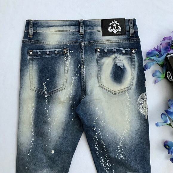 Dereon NWOT Distressed Metal Studs Skinny Jeans Juniors/Women Various - Picture 9 of 12